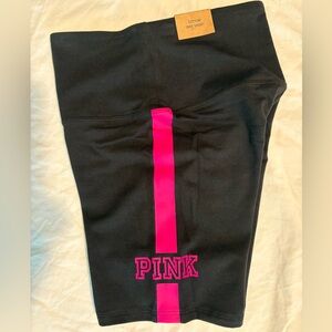 PINK Victoria's Secret Black and Pink Bike Shorts NEW